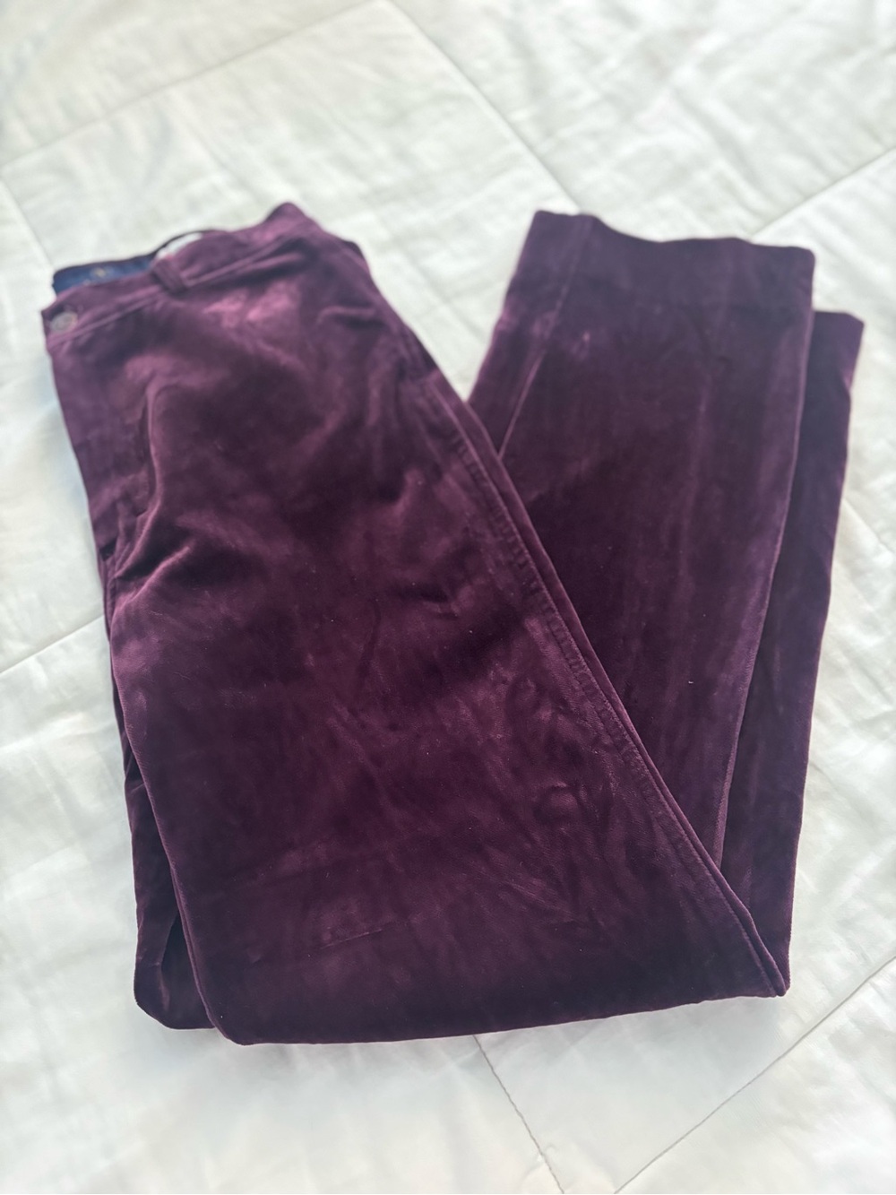 Valentino Vive Velvet Boot-Cut Jeans in Deep Plum